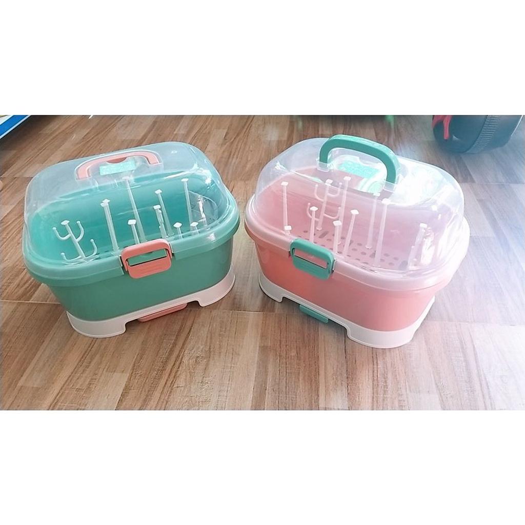 Giá úp bình sữa cao cấp mẫu mới nhất dạng hộp giúp bảo quản bình sữa an toàn tối đa khỏi bụi bẩn, côn trùng