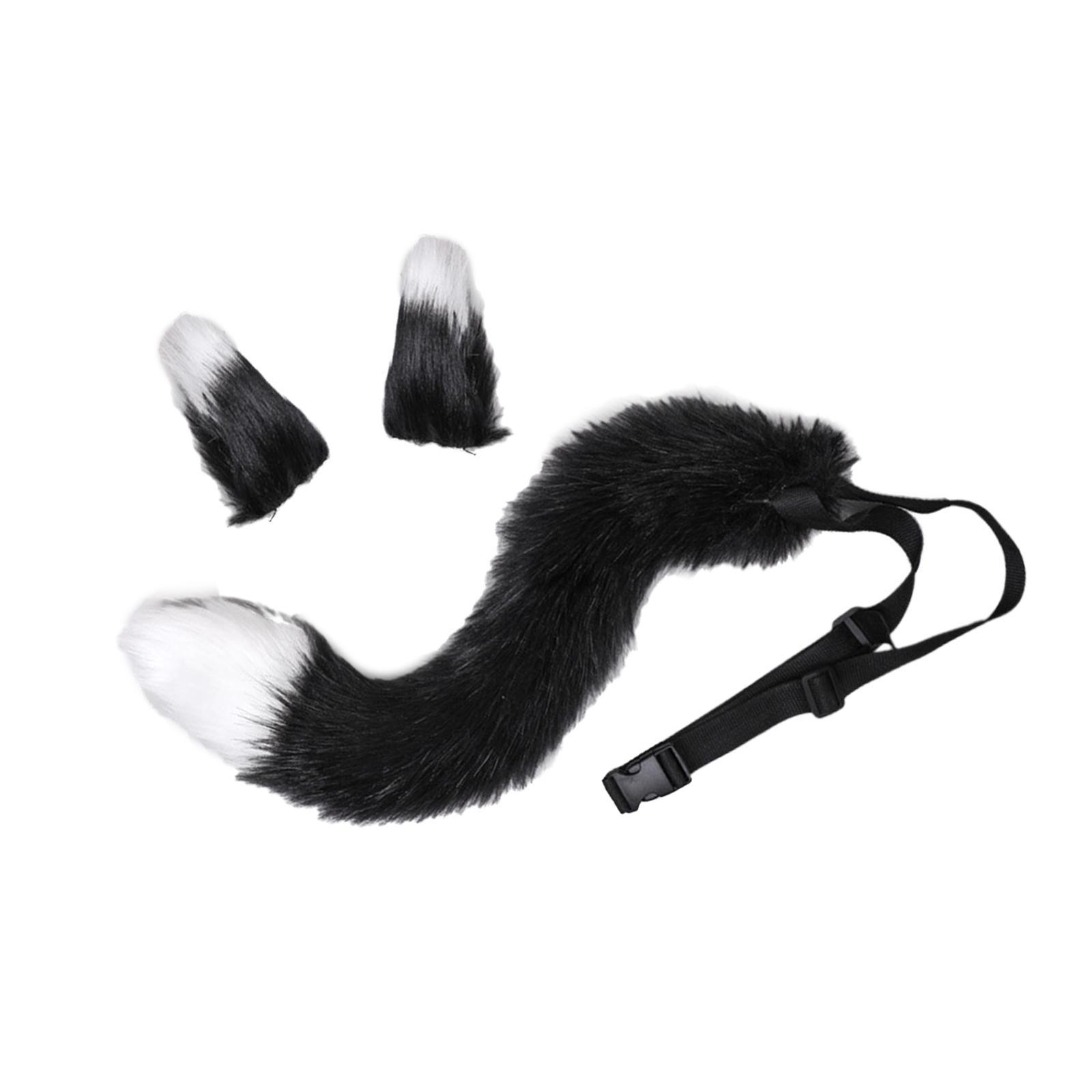 2 Set Ears and Tail Set Costume Accessories Headdress for Kid's Party Stage Performance