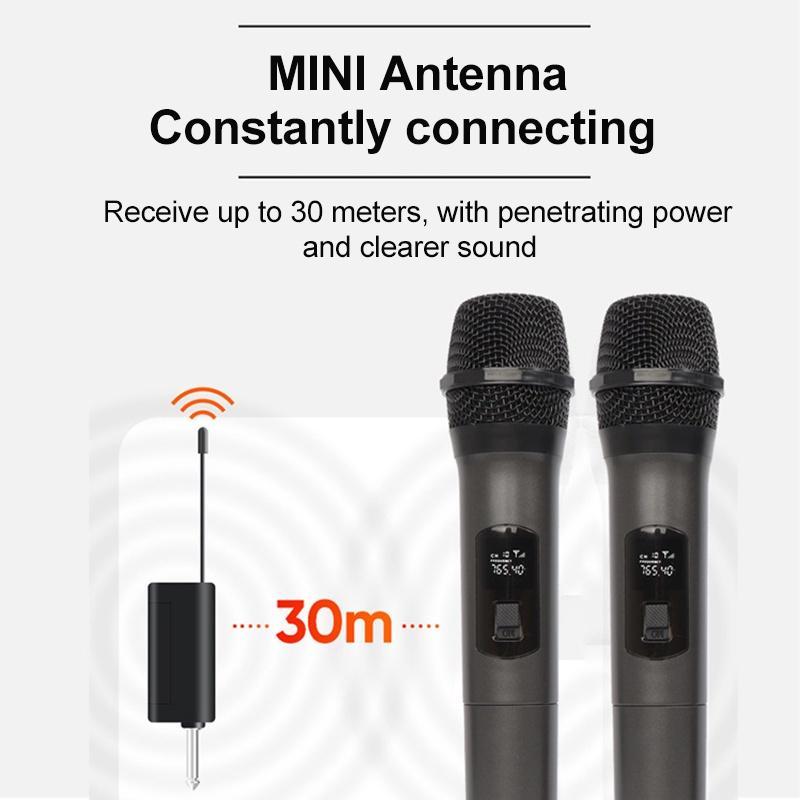 Bộ Micro Không Dây UHF Không Dây Cầm Tay Có Thể Sạc Lại Dùng Để Hát Karaoke Tiệc Tùng
