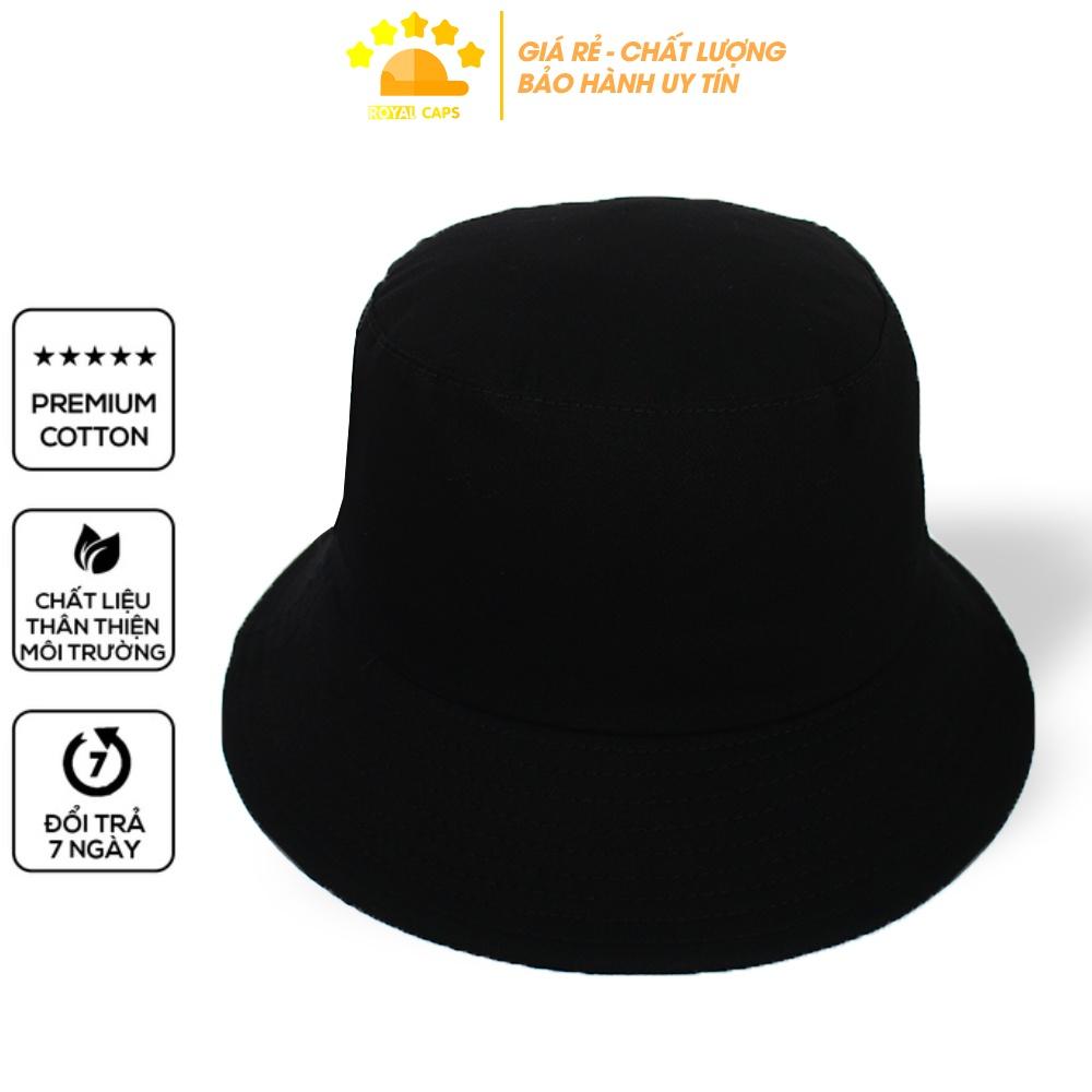 Mũ Bucket Nón Bucket Tai Bèo Nam Nữ Chữ Tàu Đen Vải Kaki Unisex