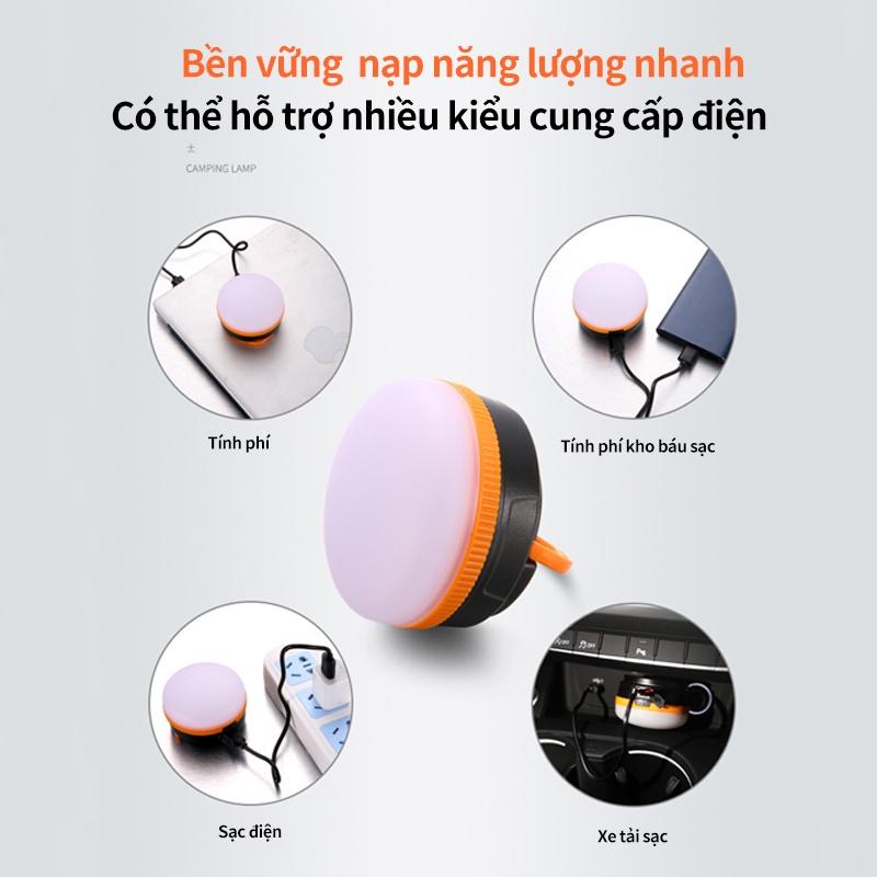 đèn led treo lều, đèn treo cắm trại nhỏ gọn có sạc usb có thể thu gọn tiện lợi Đèn cắm trại dã ngoại