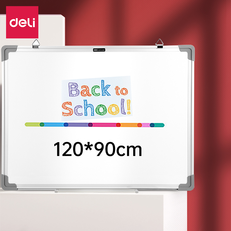 Bảng từ trắng treo tường viết bút lông Deli Nhiều kích cỡ – Dùng Cho Văn Phòng, Trường Học, Tập Vẽ, Ghi Chú Công Thức Nấu Ăn, Trang Trí Nhà Cửa – 90cm x120cm