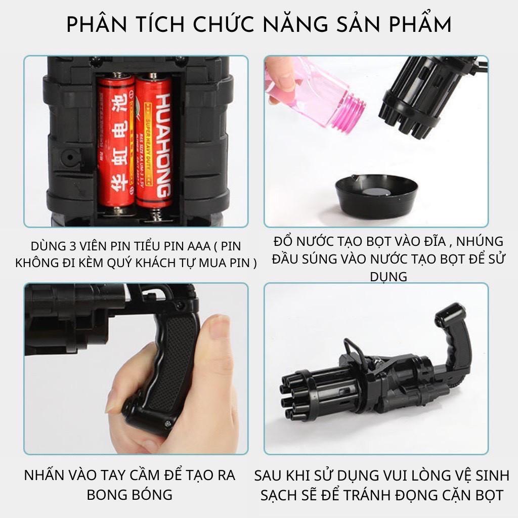Súng Bắn Bong Bóng 8 Nòng Siêu Mạnh