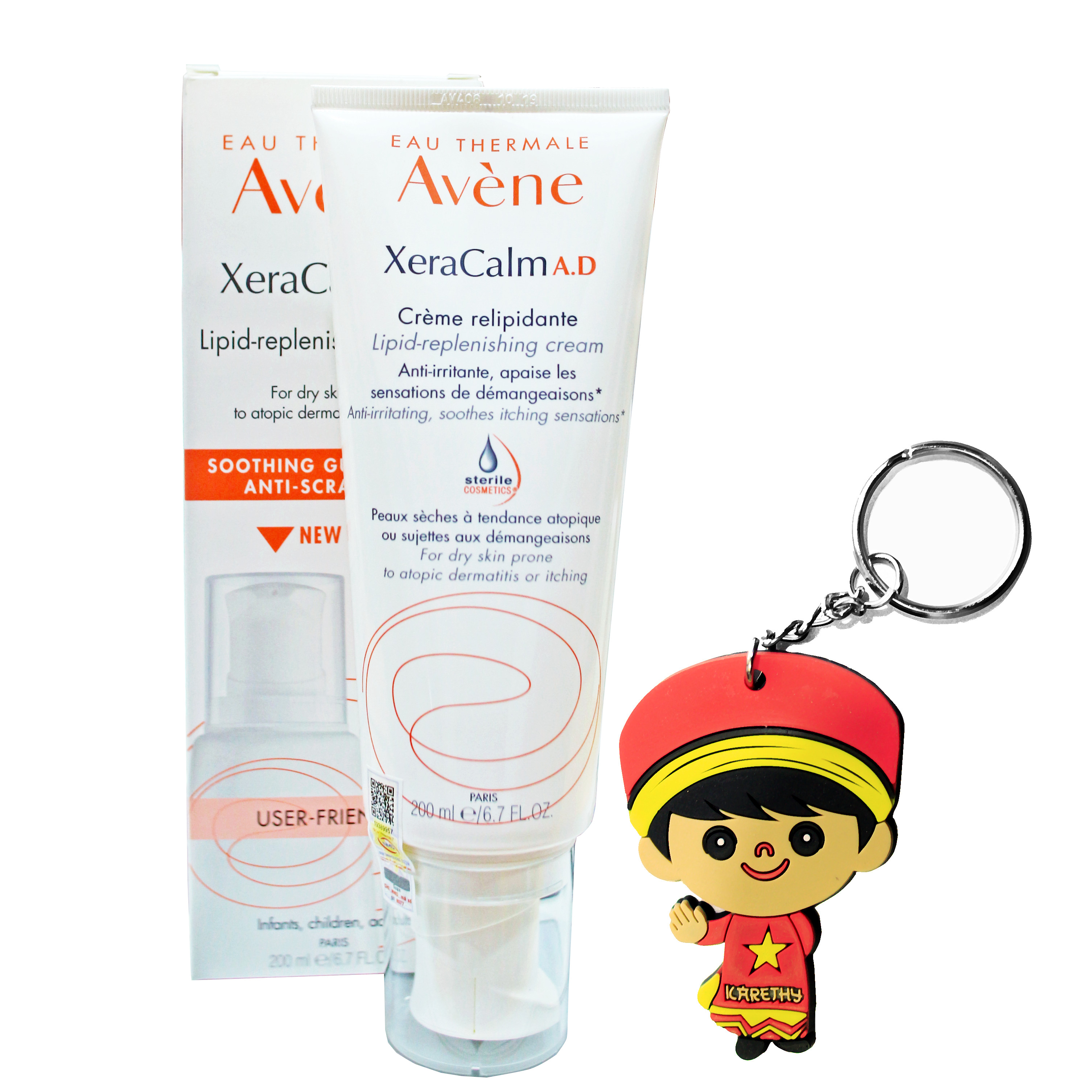 Kem cấp ẩm, giảm ngứa cho da khô, viêm da cơ địa Avene XeraCalm AD Lipid-Replenishing Cream 200ml (Mẫu mới, tặng móc khoá)