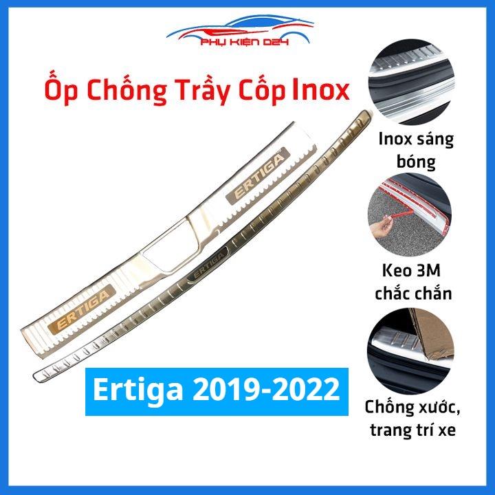 Ốp chống trầy cốp Ertiga 2019-2020-2021-2022 inox sáng bóng bảo vệ xe chống va đập