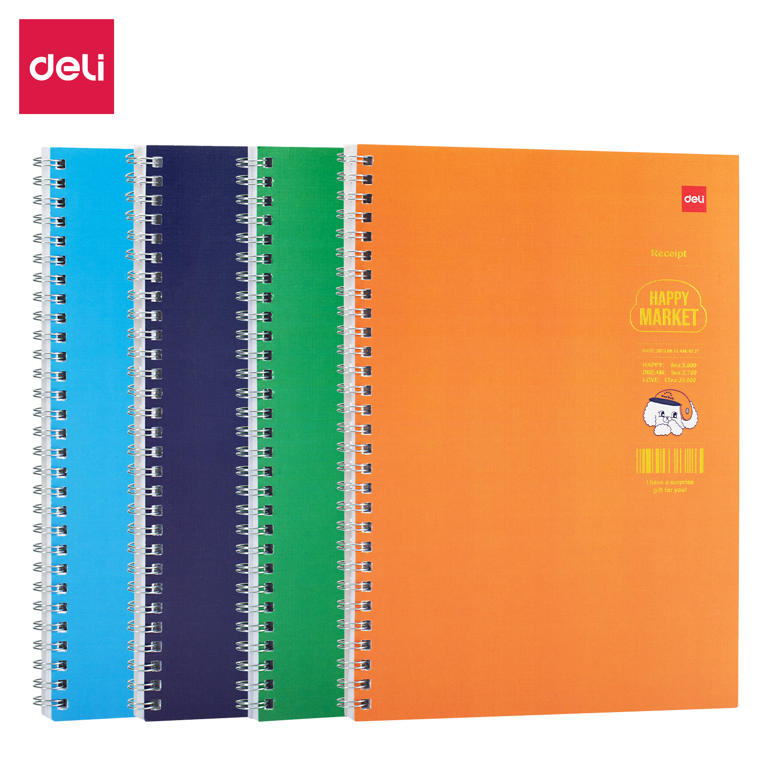 Sổ Tay Ghi Chép Lò Xo Kẻ Ngang B5 Gáy Xoắn 120 Trang Deli - Phù Hợp Làm Sổ Kế Hoach Planner, Viết Nhật Kí, Tập Vở Học Sinh Sổ Tay Văn Phòng - Màu Ngẫu Nhiên - Elb560 Elpb560 - Happy Market - N04 - B5