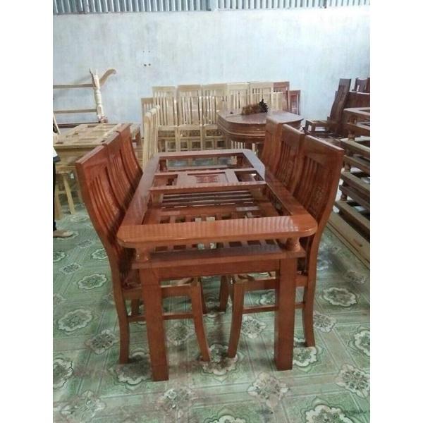 BỘ BÀN ĂN GỖ SỒI - Màu gỗ tự nhiên,Bộ bàn 6 ghế