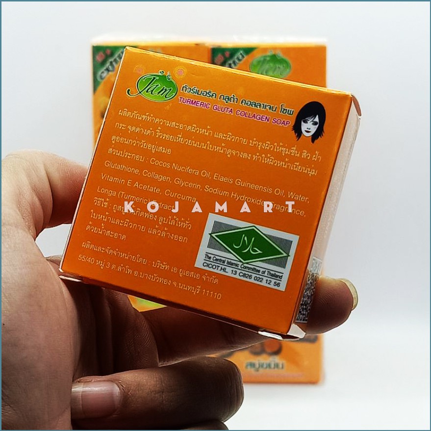 Xà Phòng Nghệ Thái Lan JAM Turmeric Gluta Collagen Soap Bộn 12 Cục
