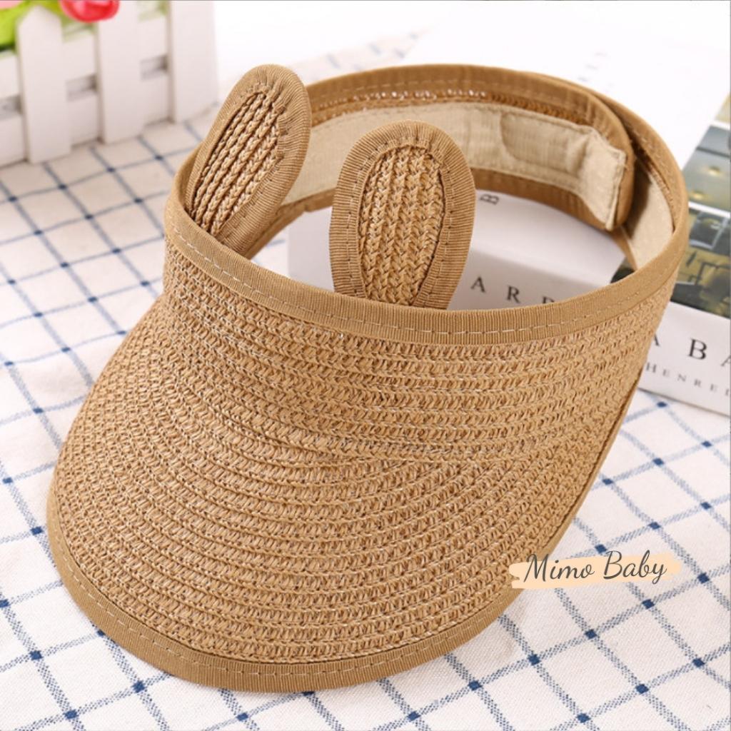Mũ cói nửa đầu gắn tai thỏ dễ thương cho bé MH111 Mimo Baby