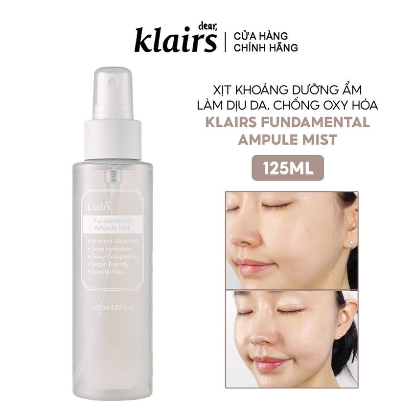 Xịt khoáng dưỡng ẩm, làm dịu da, chống Oxy hóa Klairs Fundamental Ampule Mist Hàn Quốc 125ml