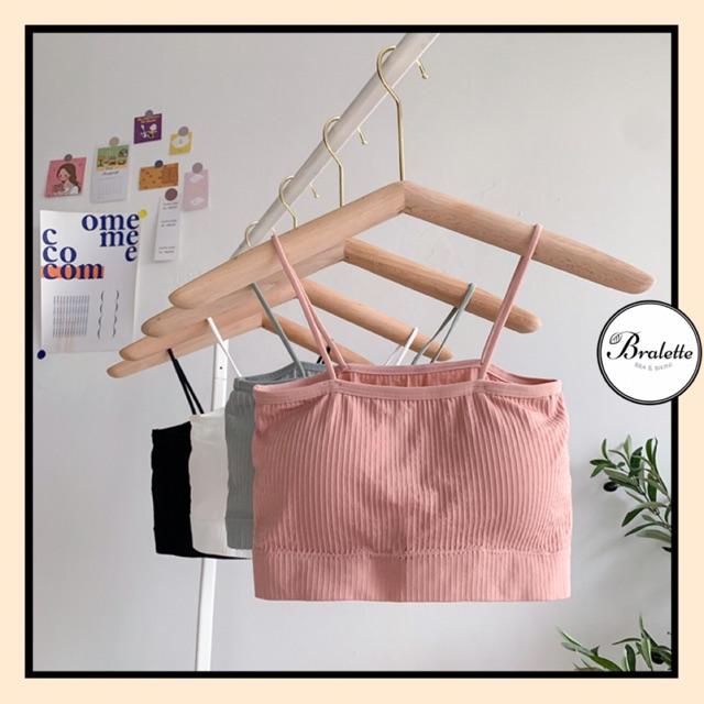Áo ngực bra thun tăm hai dây cơ bản - áo lót cotton dành cho học sinh A809