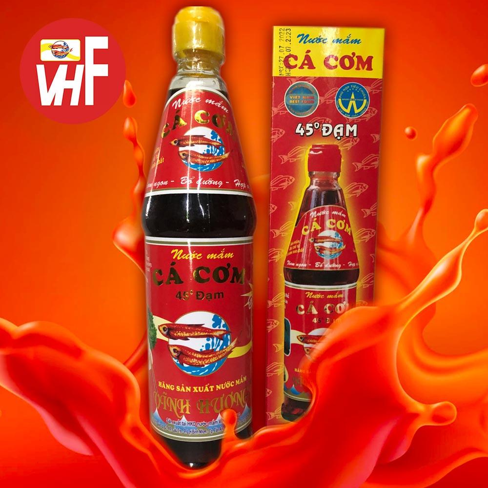 Nước mắm cá cơm Vĩnh Hương 45 độ đạm chai 500ml 70 năm truyền thống