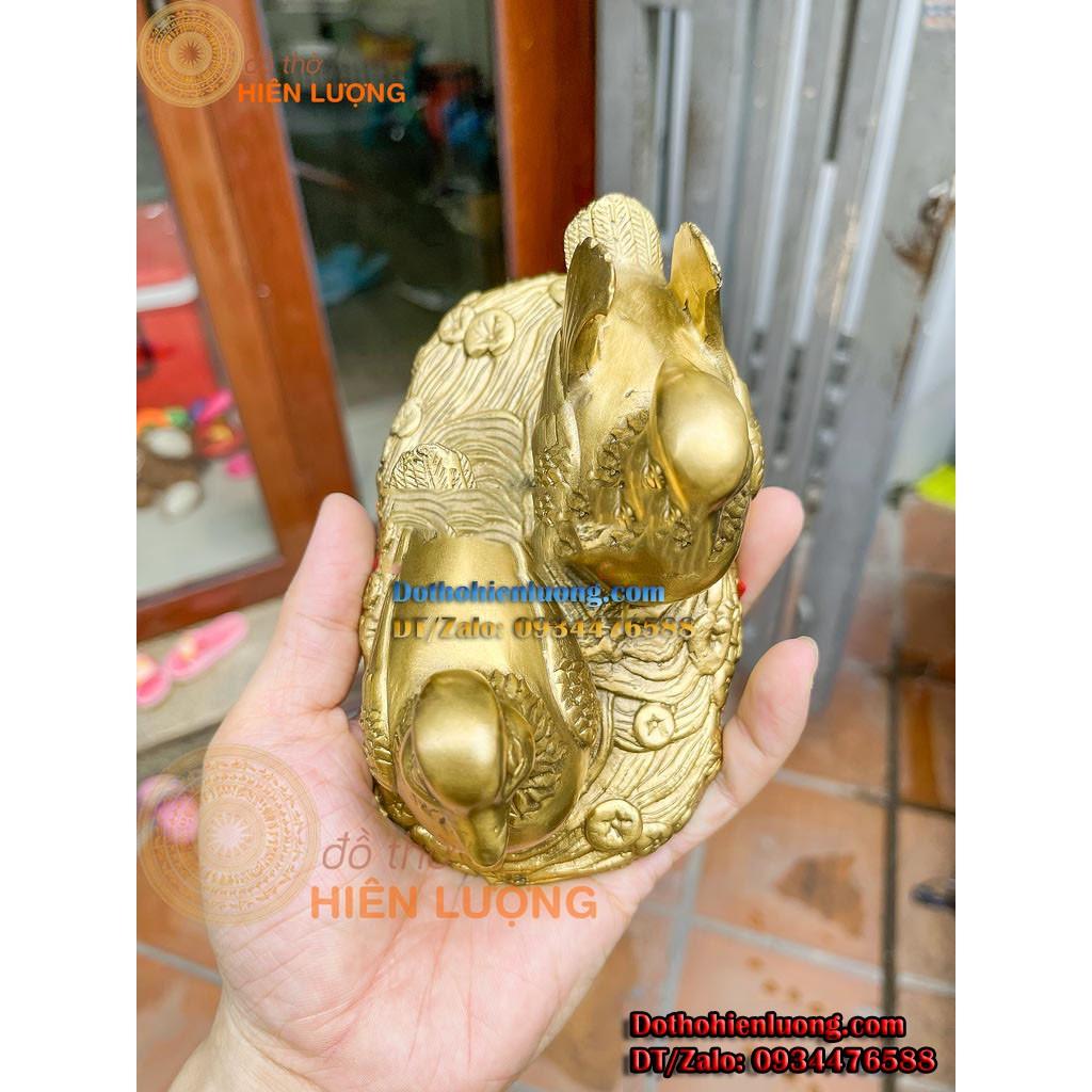 Đôi Chim Uyên Ương Hồ Sen Bằng Đồng Vàng Nguyên Chất Phong Thủy - Biểu Tượng Của Ấm No Hạnh Phúc