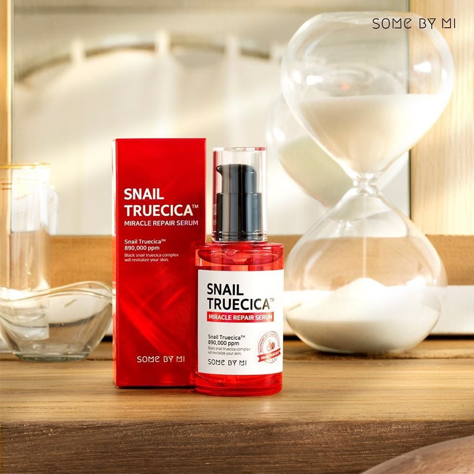 Bộ 4 sản phẩm dưỡng phục hồi da, cải thiện sẹo lõm Some By Mi Snail Truecica Miracle Repair (SRM, Toner, Serum, Cream)