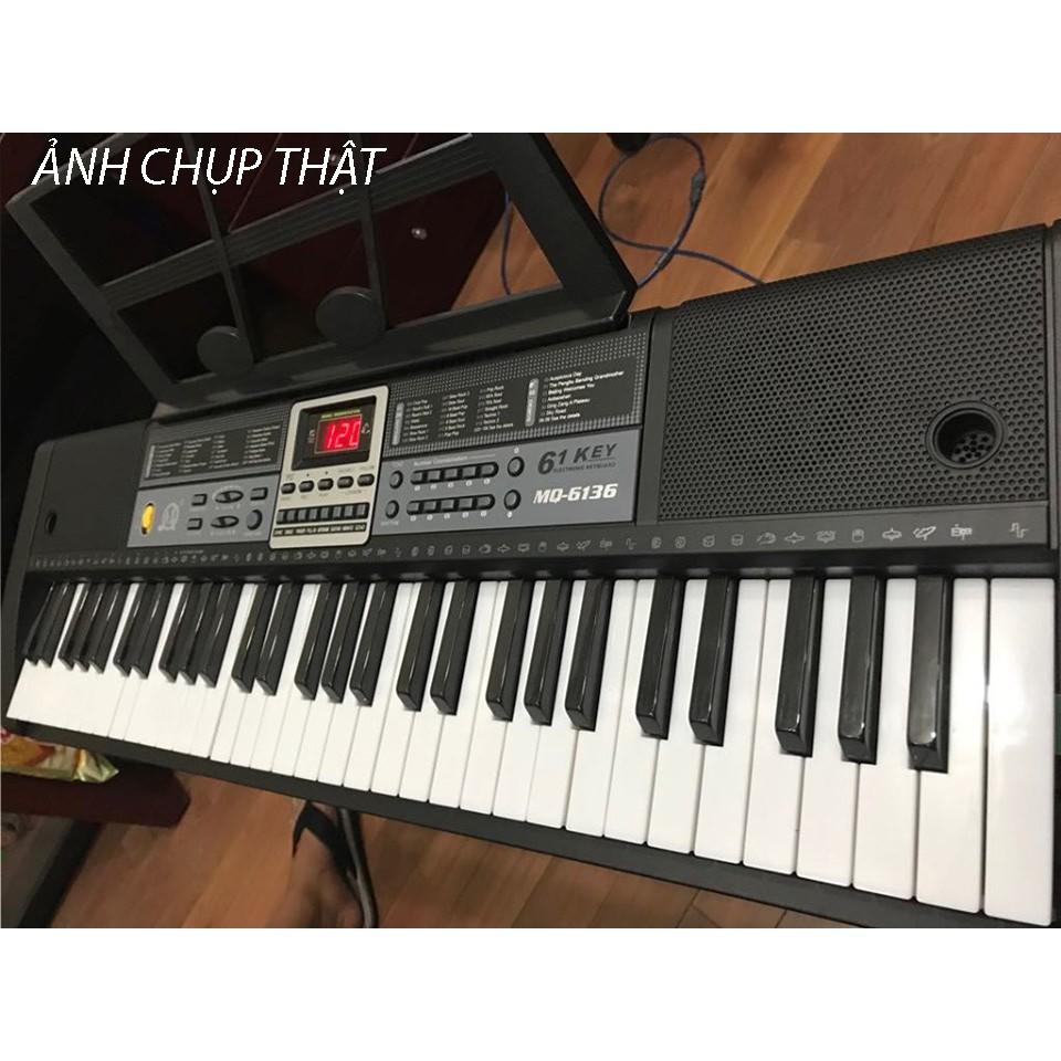 Đàn Piano Điện Keyboard - Đàn Organ Gồm 61 Phím Led Phát Sáng Kèm Phụ Kiện VT161