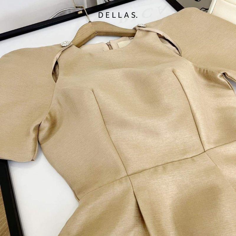Chen.room Áo peplum tay phồng khoét 2 vai, Áo kiểu tiểu thư dự tiệc