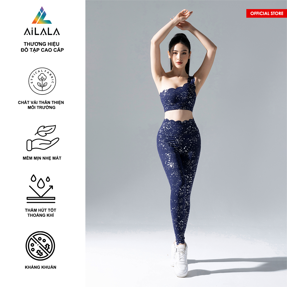 Bộ quần áo thể thao nữ AiLALA LUX51, Đồ tập Yoga Gym Pilates, chất vải Hi-tech cao cấp