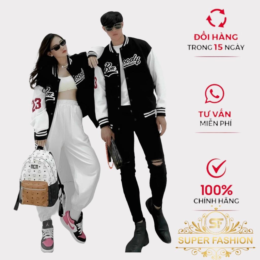 Áo Khoác Bomber Nam Nữ Phối Chữ 23 Tay Áo Chất Dù 2 Lớp Đẹp Siêu Hot FASHION