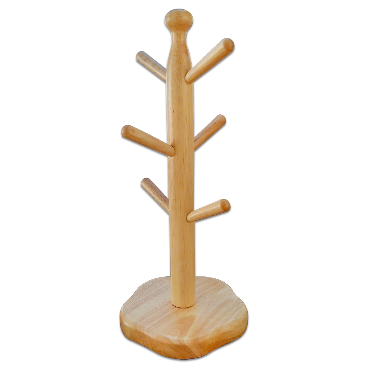 Cây/ Giá Treo Ly Gỗ Cao Su 6 móc tiện dụng, tiết kiệm không gian - Đồ Gỗ Nhà Bếp Thương Hiệu Trường Sơn
