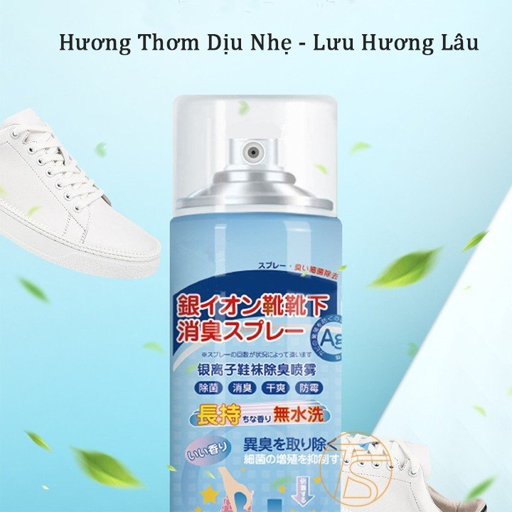 Chai xịt khử mùi giày chống khuẩn 260ml tiện lợi mang theo đi du lịch, công tác xa