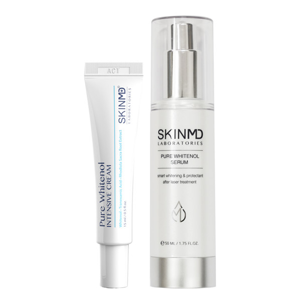 Combo Giảm Nám Và Phục Hồi Tái Tạo Da Ngăn Ngừa Lão Hóa SkinMD Pure Whitenol Hàn Quốc (Serum 50ml, Kem 15ml)