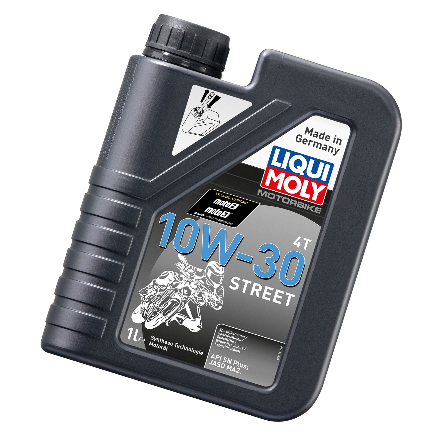 Dầu nhớt tổng hợp động cơ cho xe số, xe máy phân khối lớn, xe côn tay Liqui Moly 10W30 Street 2526 1lít - Phù hợp cho xe chạy gần, dạo phố tăng khả năng đầm xe, mát máy