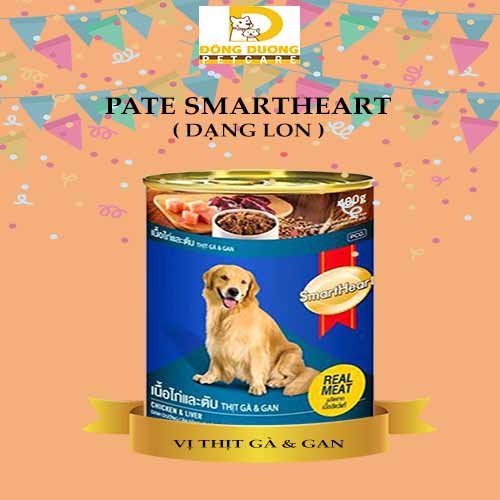 [Chính hãng] Pate cho chó Smartheart vị gà và gan lon 400g