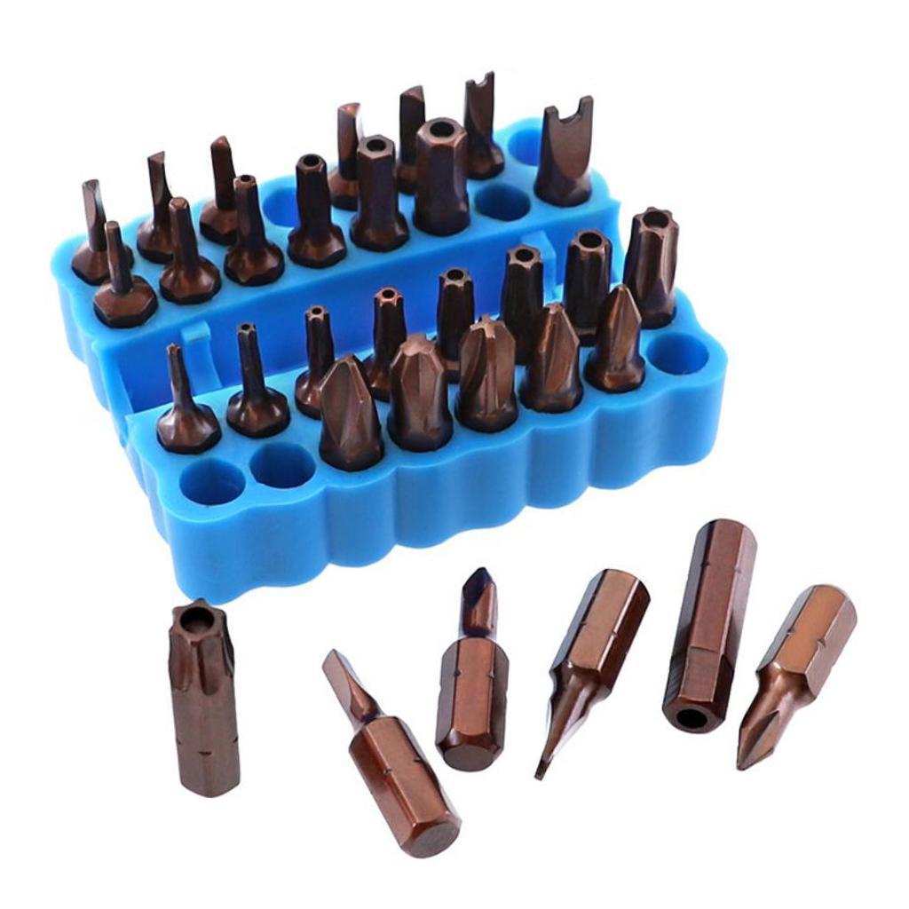 Set of 2 32 Holes Plastic 1/4Inch Hex Shank Screw Bits Holder Storage Case