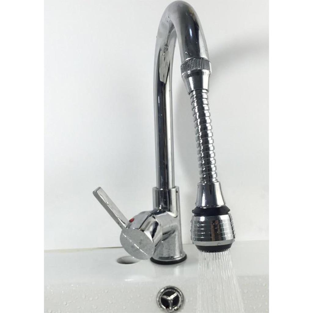 Vòi Sen Tăng Áp Xoay 360 Độ Gắn Đầu Vòi Bồn Rửa Chén Bát Loại Có Hộp Turbo Flex