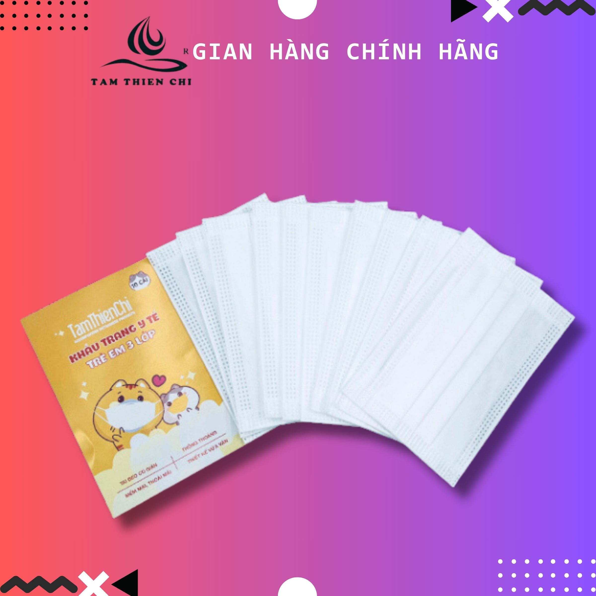 Khẩu trang y tế Tâm Thiện Chí VRT Quai bản mềm Túi 10 cái
