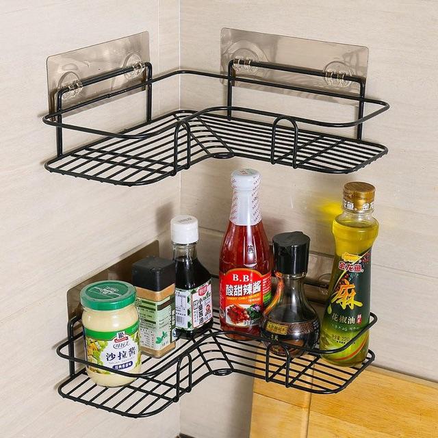 Kệ Góc Nhà Tắm Dán Tường Màu Đen Siêu Chắc Chắn