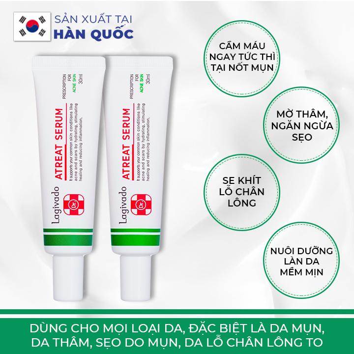 Bộ đôi Kem chống nắng Hàn Quốc Lagivado Multi-Protection 30 g và serum giảm mụn, ngừa thâm Dr. ATreat Serum 30 ml