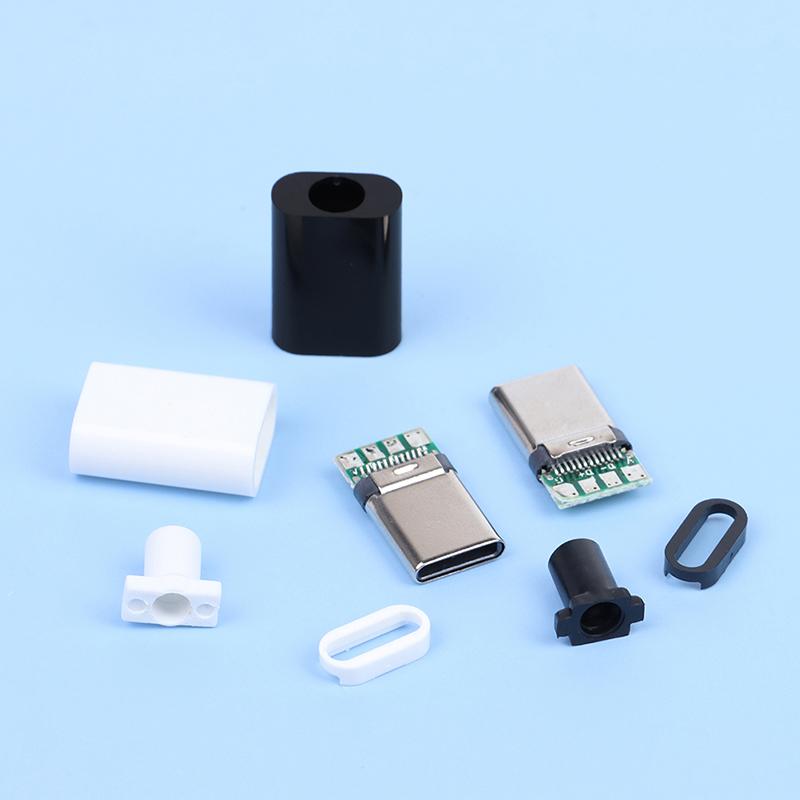 Giắc kết nối Type-C Mirco USB 3.1 Conector Đuôi Nam Cắm Thiết bị đầu cuối điện 4 chân Tipo C Bộ chuyển đổi OTG De Carga Set Điện Màu: đen
