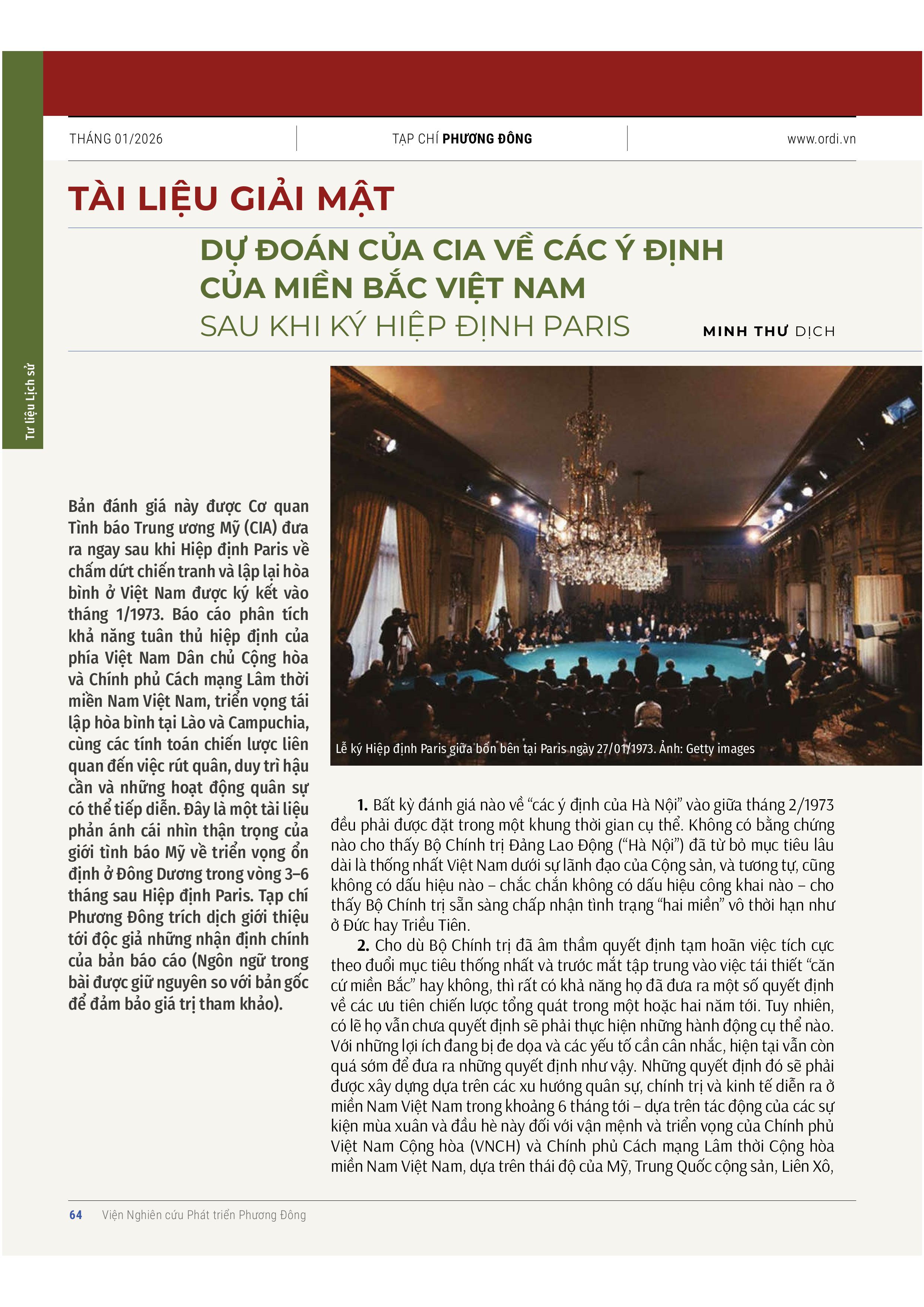 (Số 85) TẠP CHÍ PHƯƠNG ĐÔNG 01/2026 – Nhiều tác giả – Viện Nghiên cứu Phát triển Phương Đông