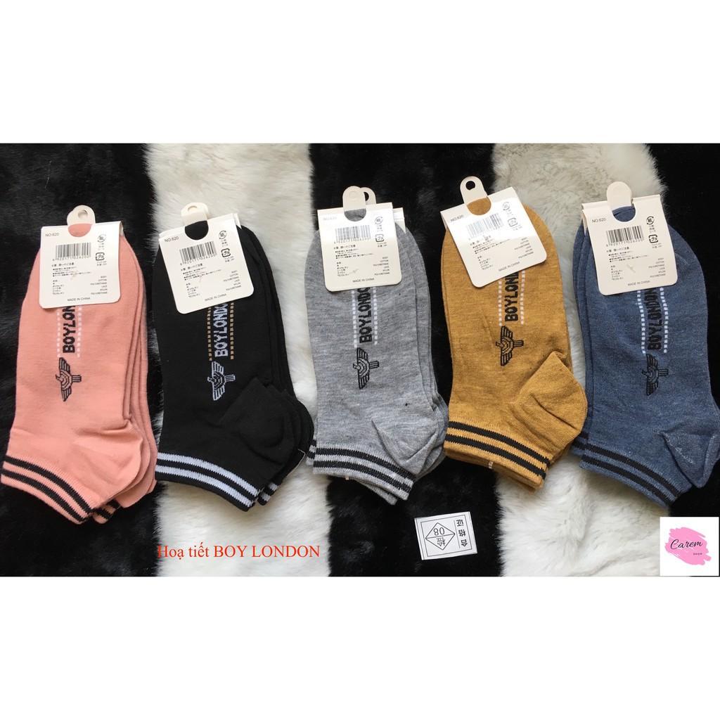 Một đôi tất nữ hàn quốc họa tiết boy london chất cotton cực đẹp