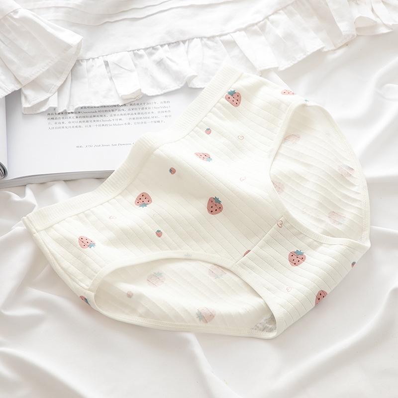 Set 5 Quần Lót Nữ Cotton Hình Gấu Dâu Tây Đáng Yêu Mã QL04