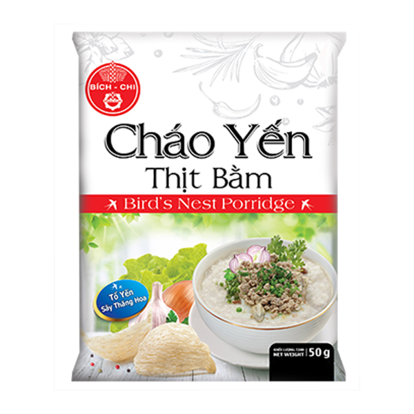 Thùng 50 Gói Cháo Yến Thịt Bằm Bích Chi (50g/Gói)