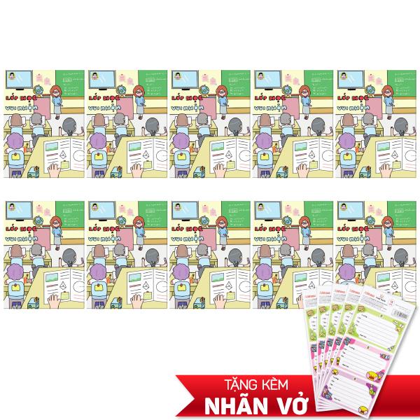 Combo 10 Tập Học Sinh Cô Tiên Xanh - Miền Nam - 4 Ô Ly - 96 Trang 100gsm - The Sun - Lớp Học Vui Nhộn - Tặng Kèm Nhãn Vở Cô Tiên Xanh