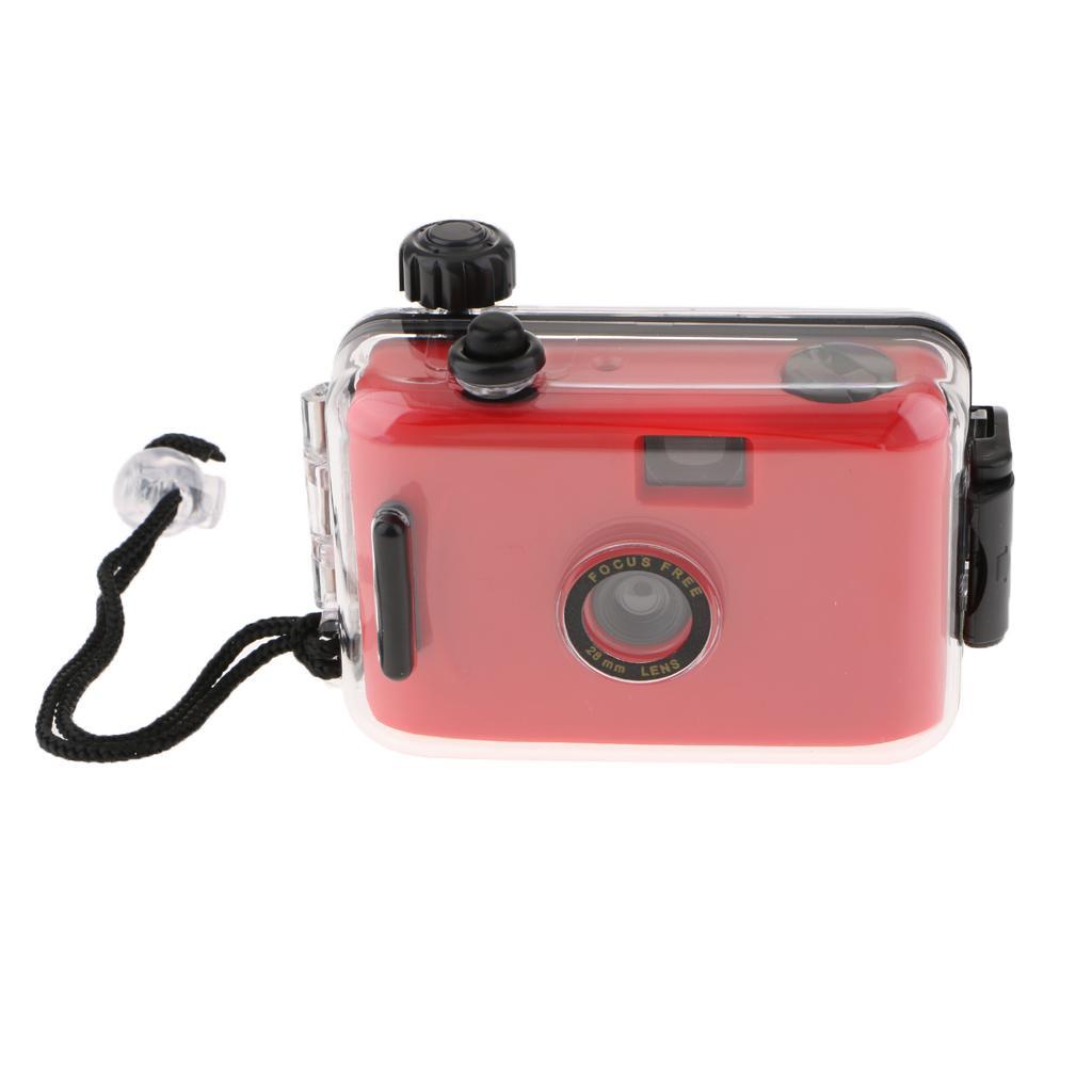 16FT Waterproof 35mm Film Camera with Case for Scuba Diving, Snorkeling Red