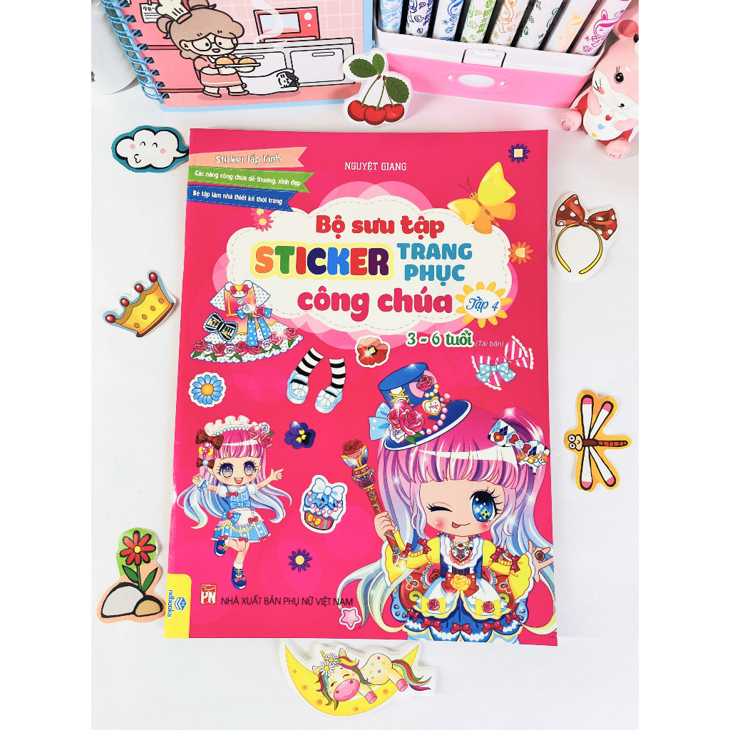 Sách - Combo 4 Cuốn Bộ Sưu Tập Sticker Trang Phục Công Chúa - Ndbooks