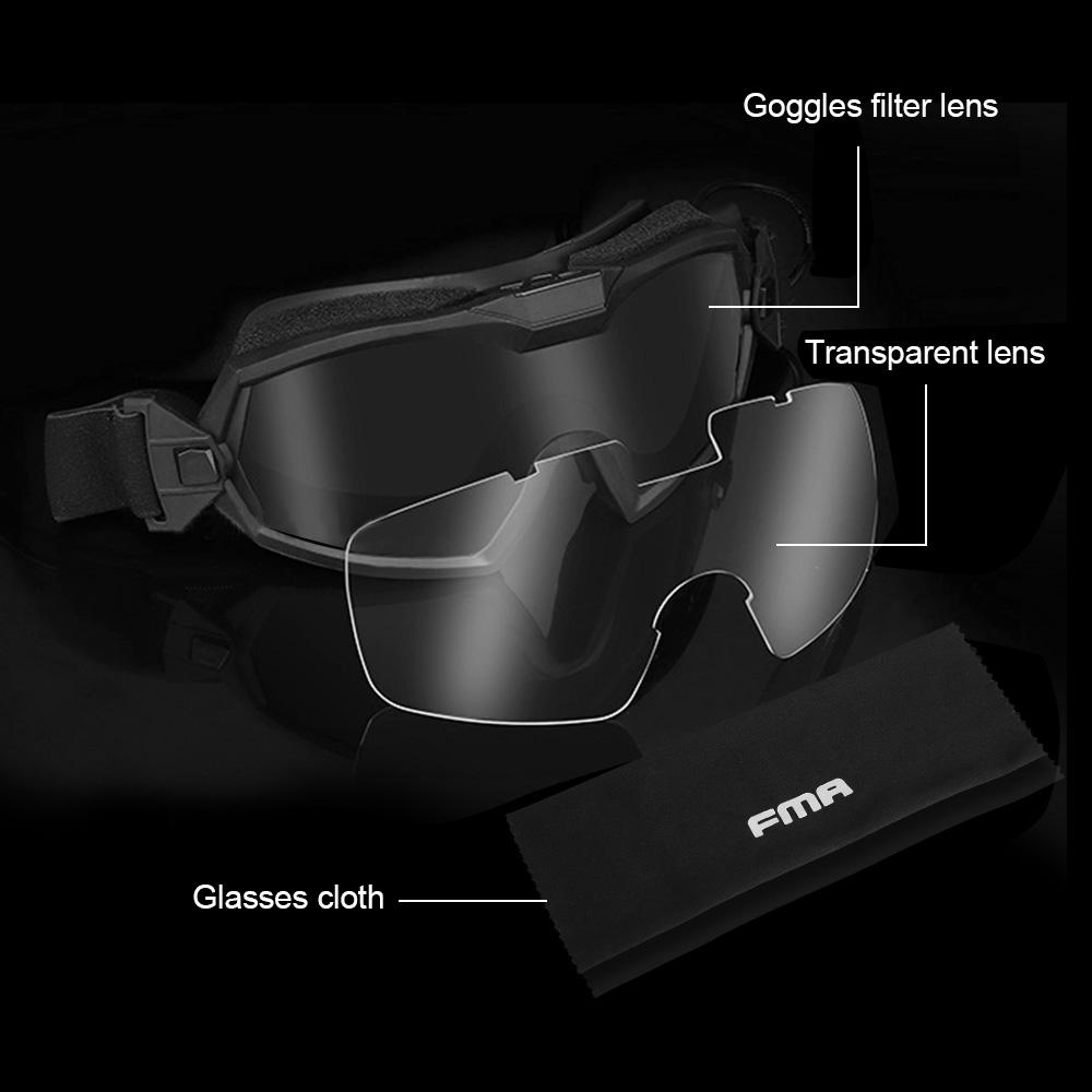 FMA Chống Sương Mù Bóng Sơn Kính Có Quạt Chiến Thuật Kính Airsoft Bóng Sơn Kính Chống Bụi Trượt Tuyết Kính Mắt Bóng Sơn Phụ Kiện Color: Dark Earth