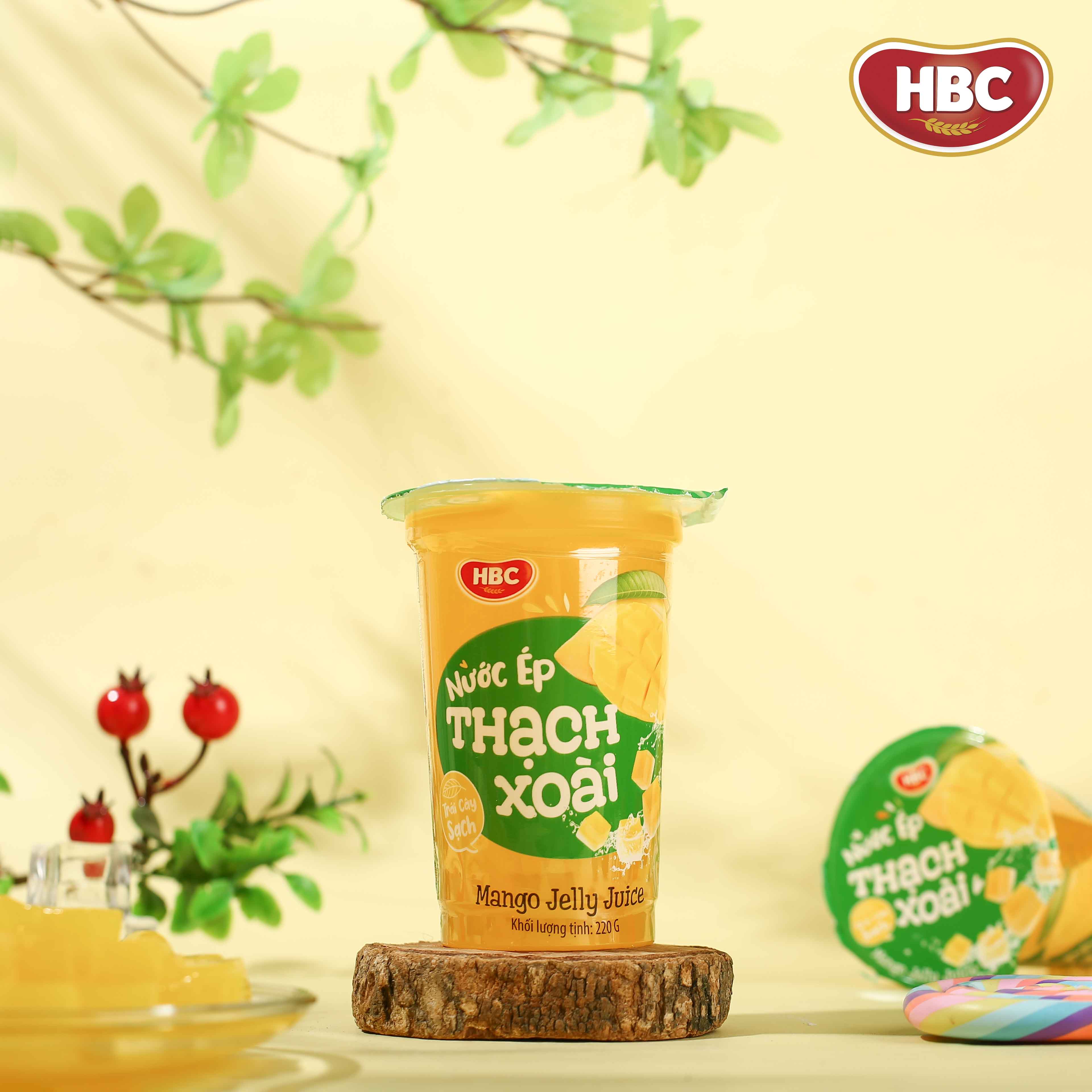 Nước ép thạch Xoài - HBC Foods - 220Gr/Ly - Hành chính hãng