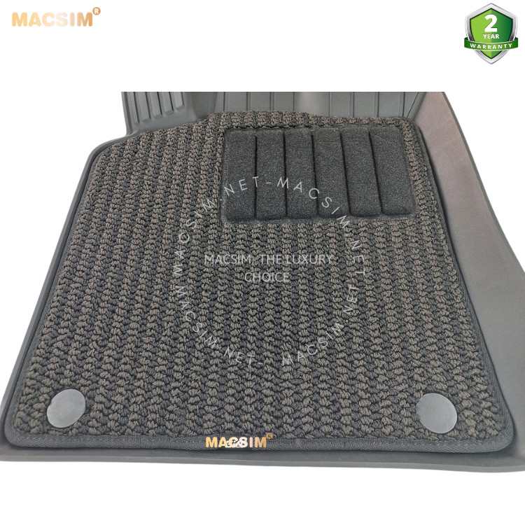 Thảm lót sàn 2 lớp xe ô tô Porsche Macan 2013- đến nay Nhãn hiệu Macsim 3W chất liệu nhựa TPE đúc khuôn cao cấp - màu đen