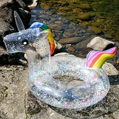 Phao bơi Unicorn lấp lánh, Đồ dùng cho bể bơi mùa hè và bãi biển 90 cm