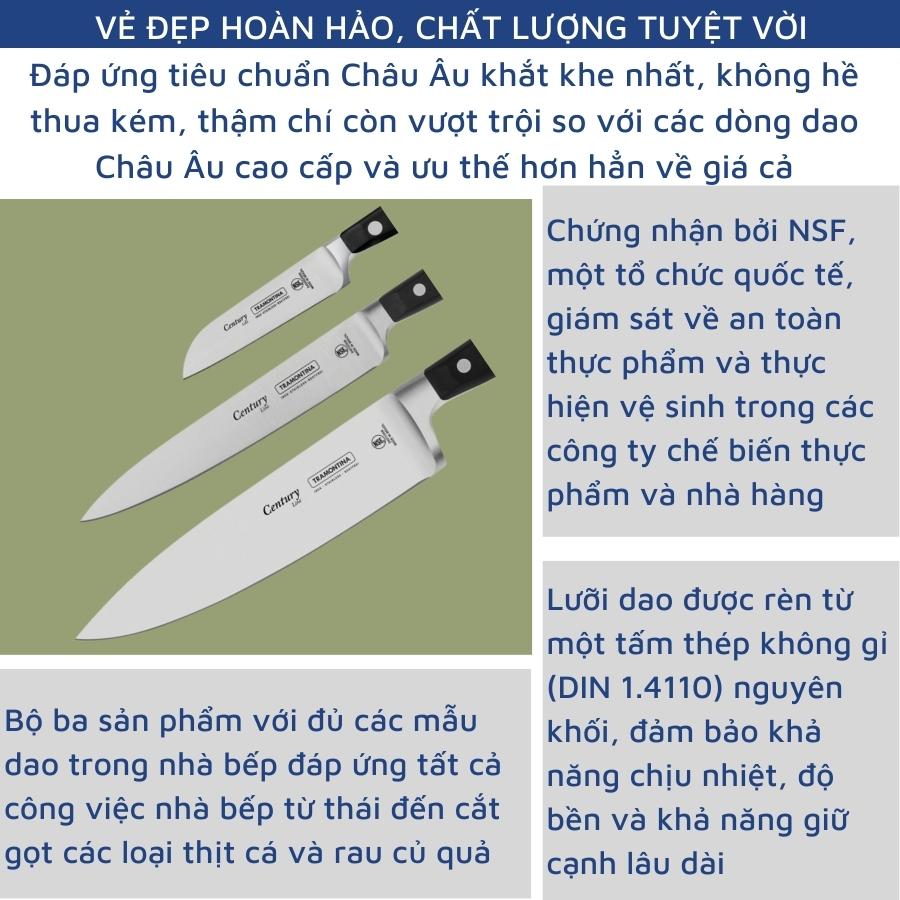 Bộ Dao Thái Tramontina Lưỡi Thép Không Gỉ Dày Dặn Tay Cầm An Toàn Chắc Chắn Bền Đẹp Sản Xuất Tại Brazil