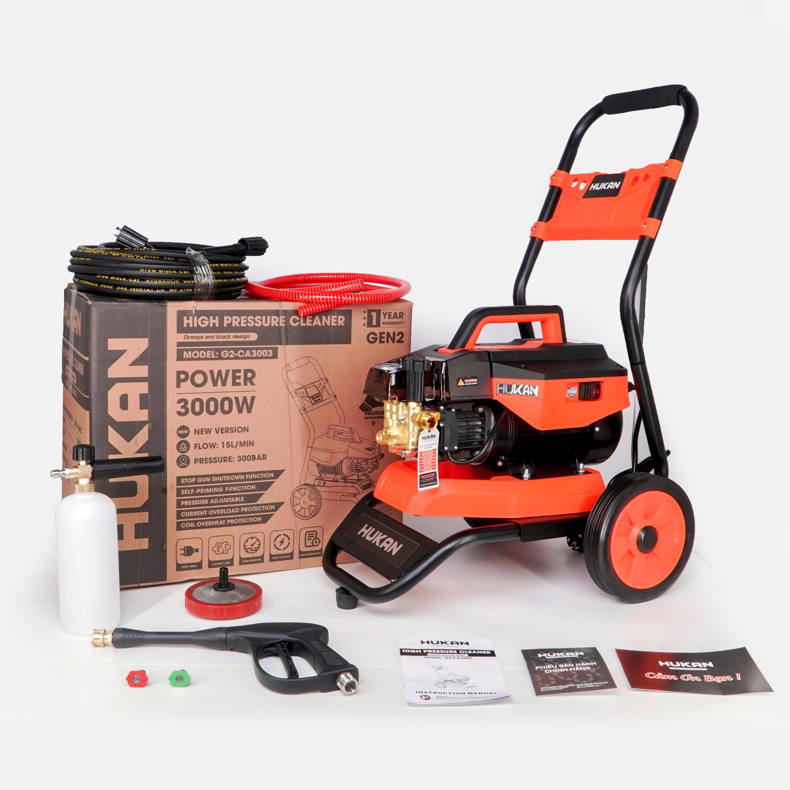 MÁY XỊT RỬA XE CÓ CHỈNH ÁP 3000W G2-CA3003 HUKAN -HÀNG CHÍNH HÃNG