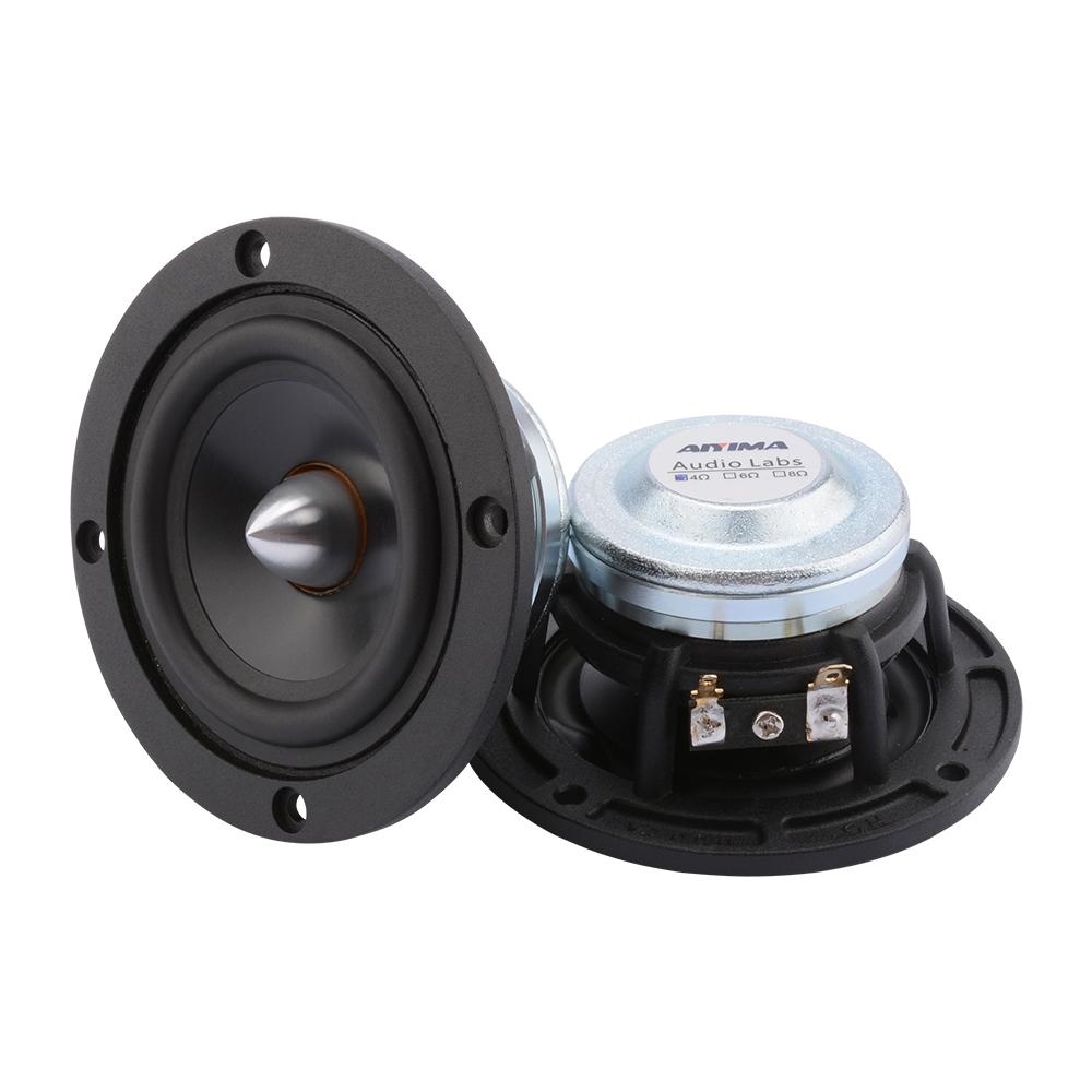 Aiyima 2pcs loa tầm trung 3 inch 4 8 ohm 15W Full Range Loa loa đầu đạn nhôm loa DIY Hệ thống âm nhạc DIY Color: 8 Ohm Speaker Woofer Size/Full-Range Size: 3"
