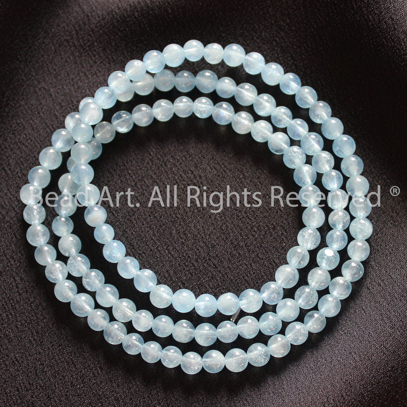 [5 Hạt/10 Hạt] 4.5MM Đá Aquamarine Hải Lam Ngọc Tự Nhiên Xanh Biển Loại AB, Mệnh Thuỷ, Mộc, Phối Vòng Tay Phong Thuỷ, Chuỗi Hạt - Bead Art