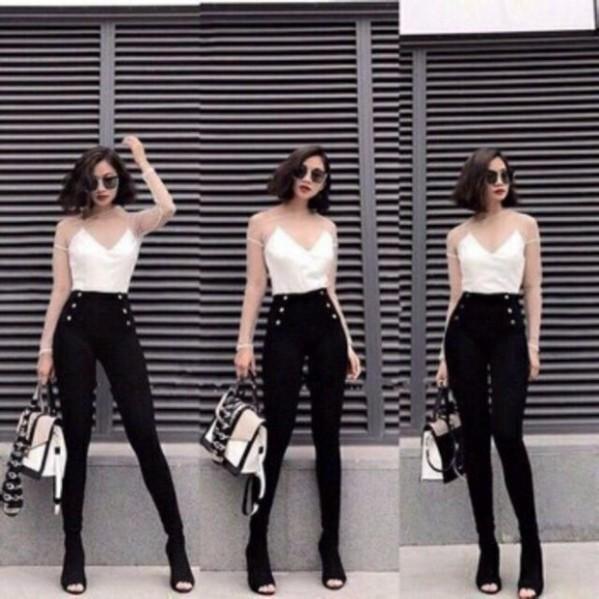 Quần legging cạp cao 6 đinh