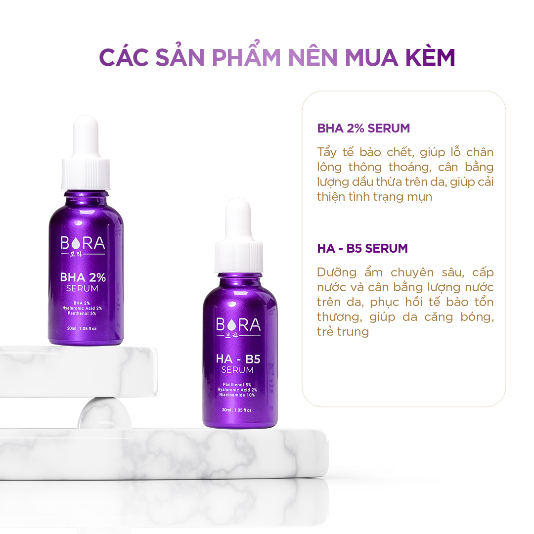 Gel chấm mụn Bora Benzoyl Peroxide 5% hoạt động mạnh mẽ tuýp 15g